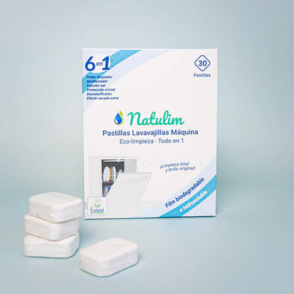 Pastilles écologiques 6 en 1 pour lave-vaisselle Natulim 30 unités