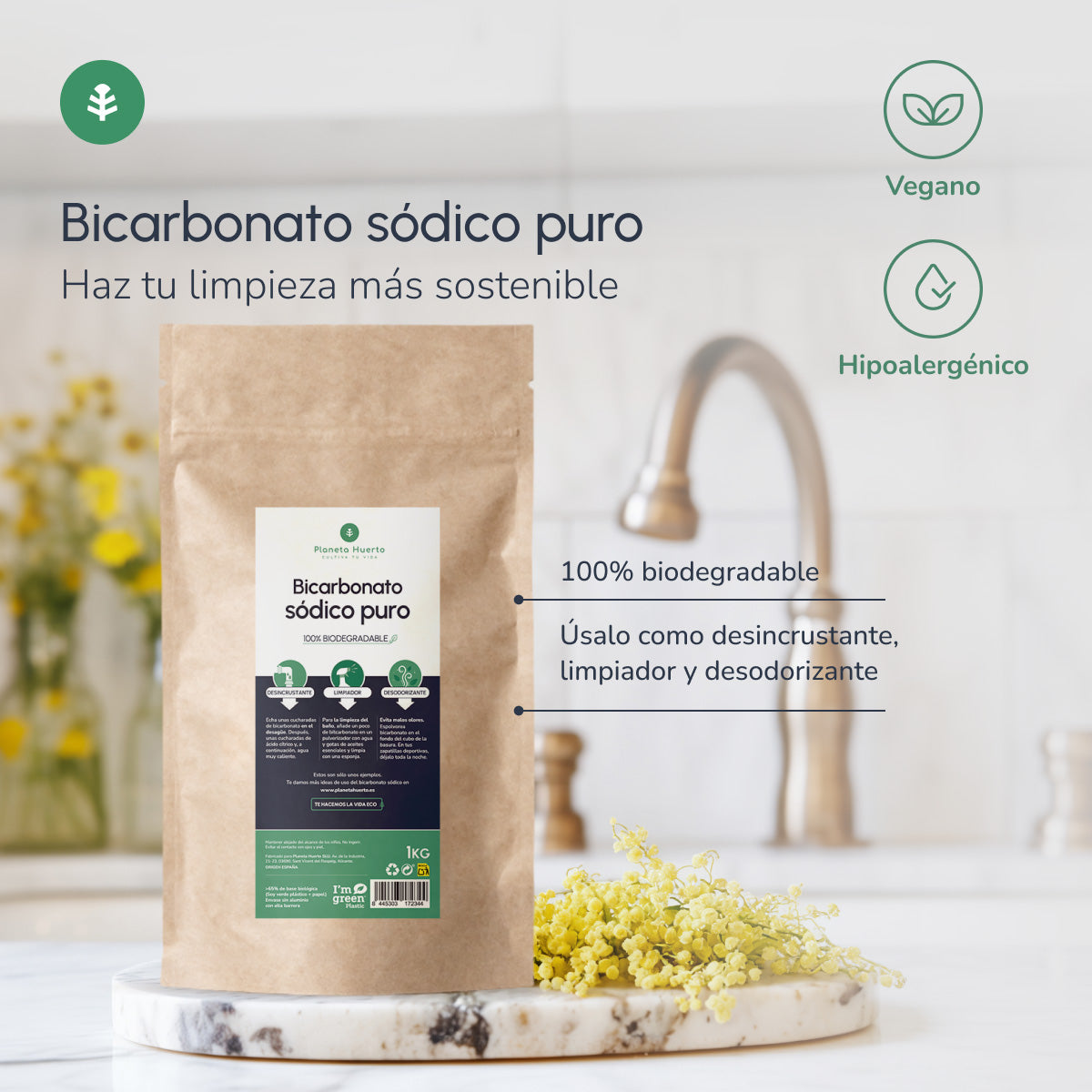Pack 3xBikarbonat von Soda Planeta Huerto 1 Kg