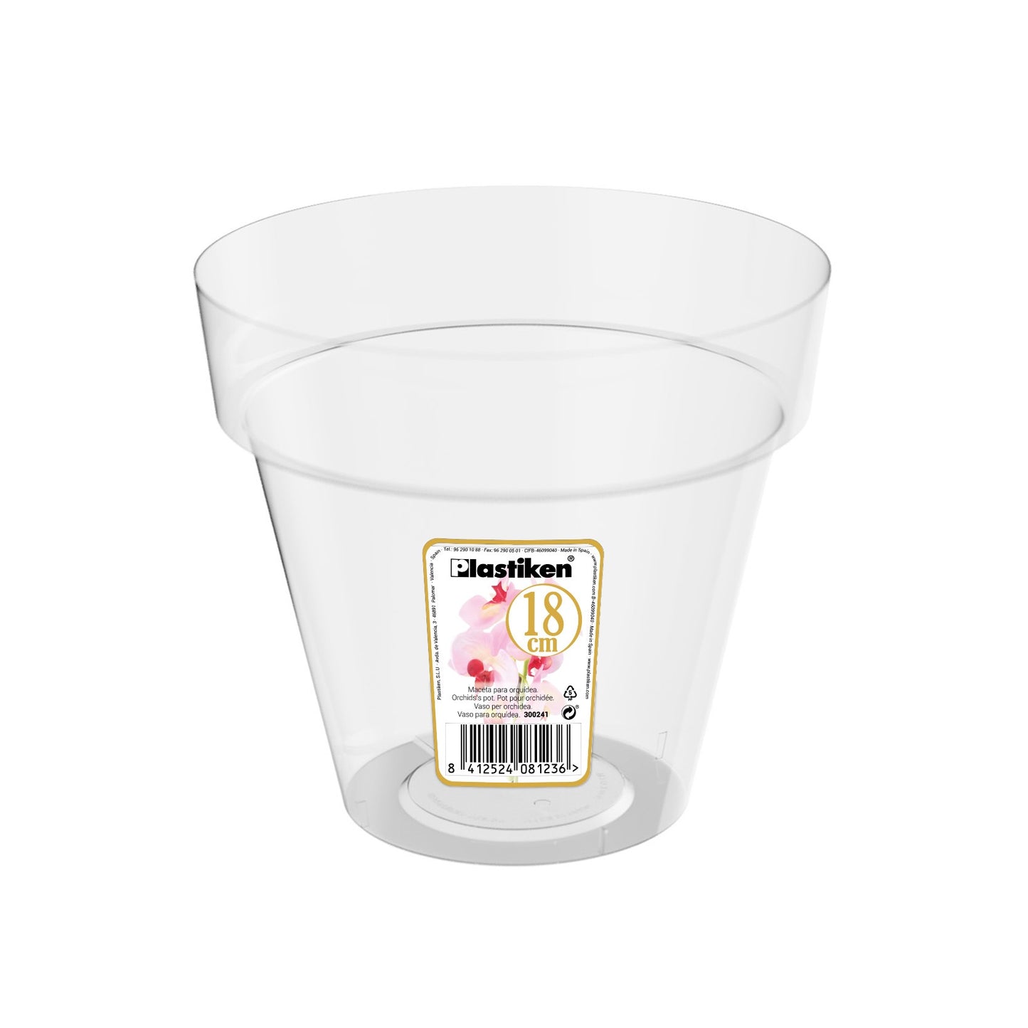 Transparante orchideeënpot Tes ⌀14