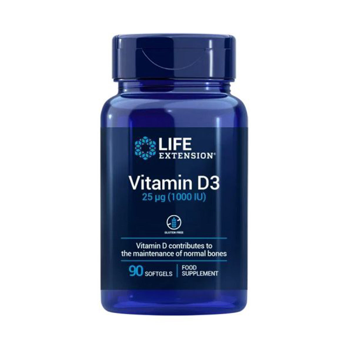 Vitamin D3 25 mcg (1000 IU), Life Extension 90 softgels