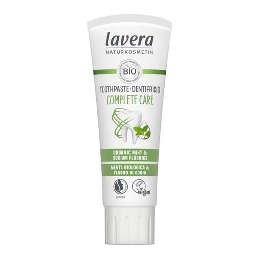 Dentifricio completo con fluoro alla menta BIO e fluoruro di sodio, Lavera 75 ml