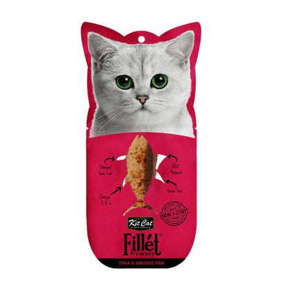 Kit Cat FilletFresh - Thon et poisson fumé 30 g Snack naturel pour chats