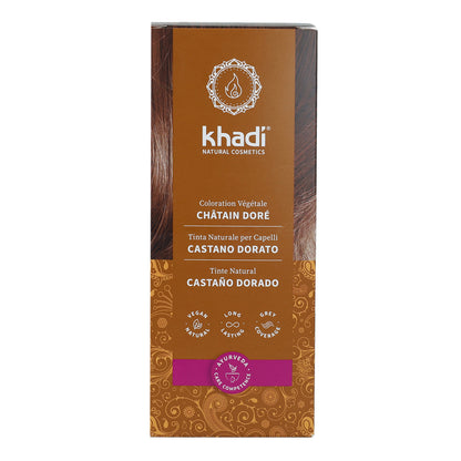 Naturligt hårfärg i guldbrunt Khadi 100 g