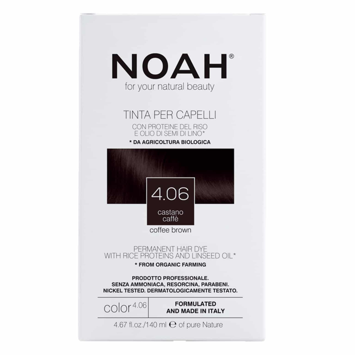 Bruine haarkleurstof Noah 140 ml (4,06)