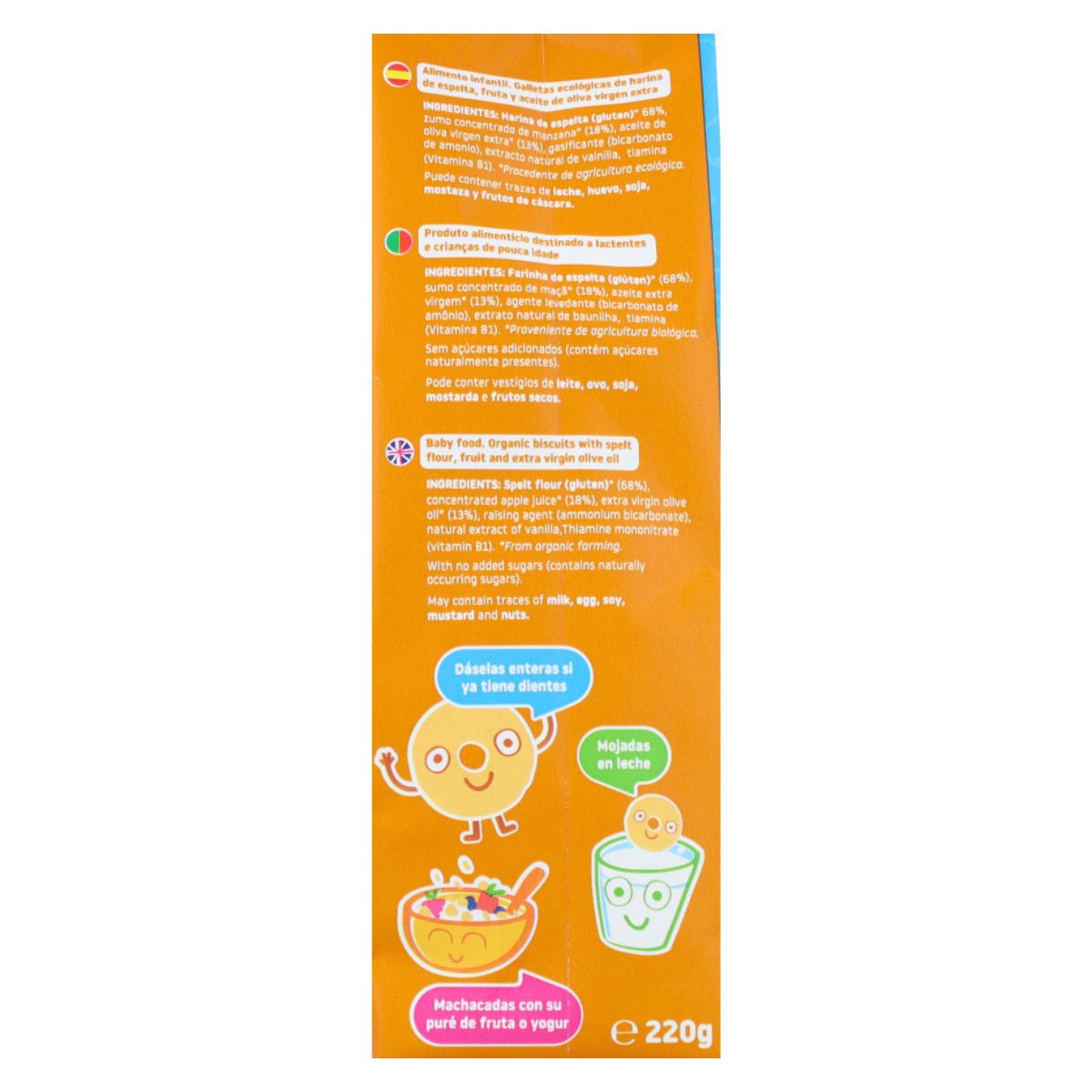 Smileat Organic Spelt and Apple Biscuits for Children, 220 g