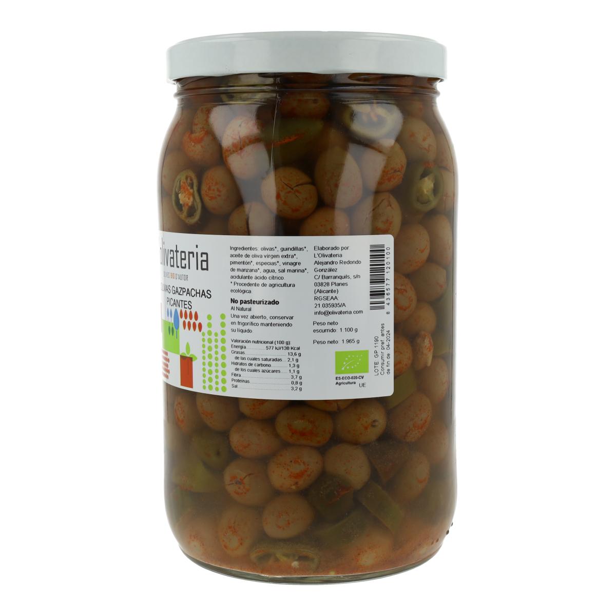 Organic Spicy Gazpacho Olives Olivateria 1.1 kg (bulk)
