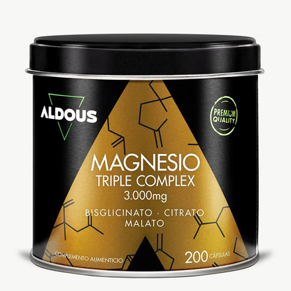 Magnésium Complex Triple 3000 mg de magnésium, bisglycinate de magnésium, citrate et malate Aldous Bio 200 gélules