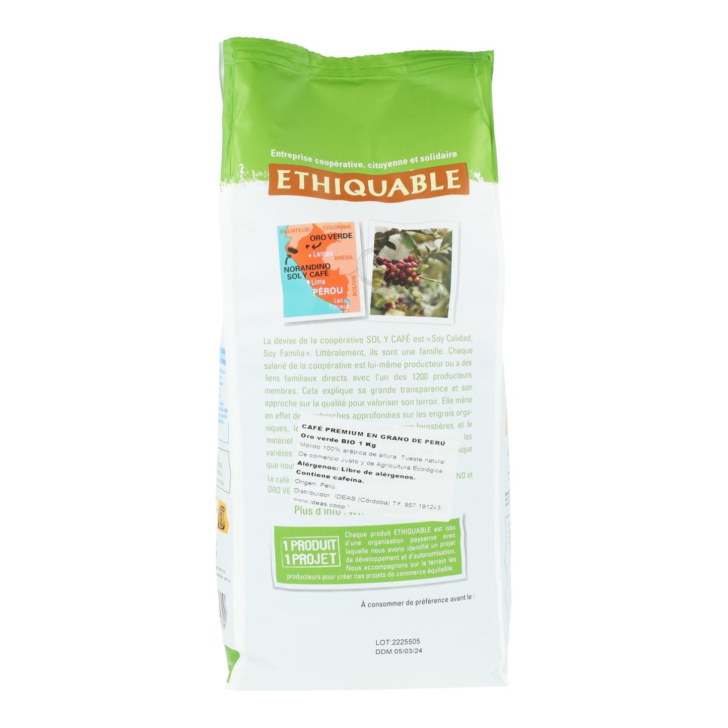 Café Premium Grano Perú Oro verde BIO ideas Comercio Justo 1kg