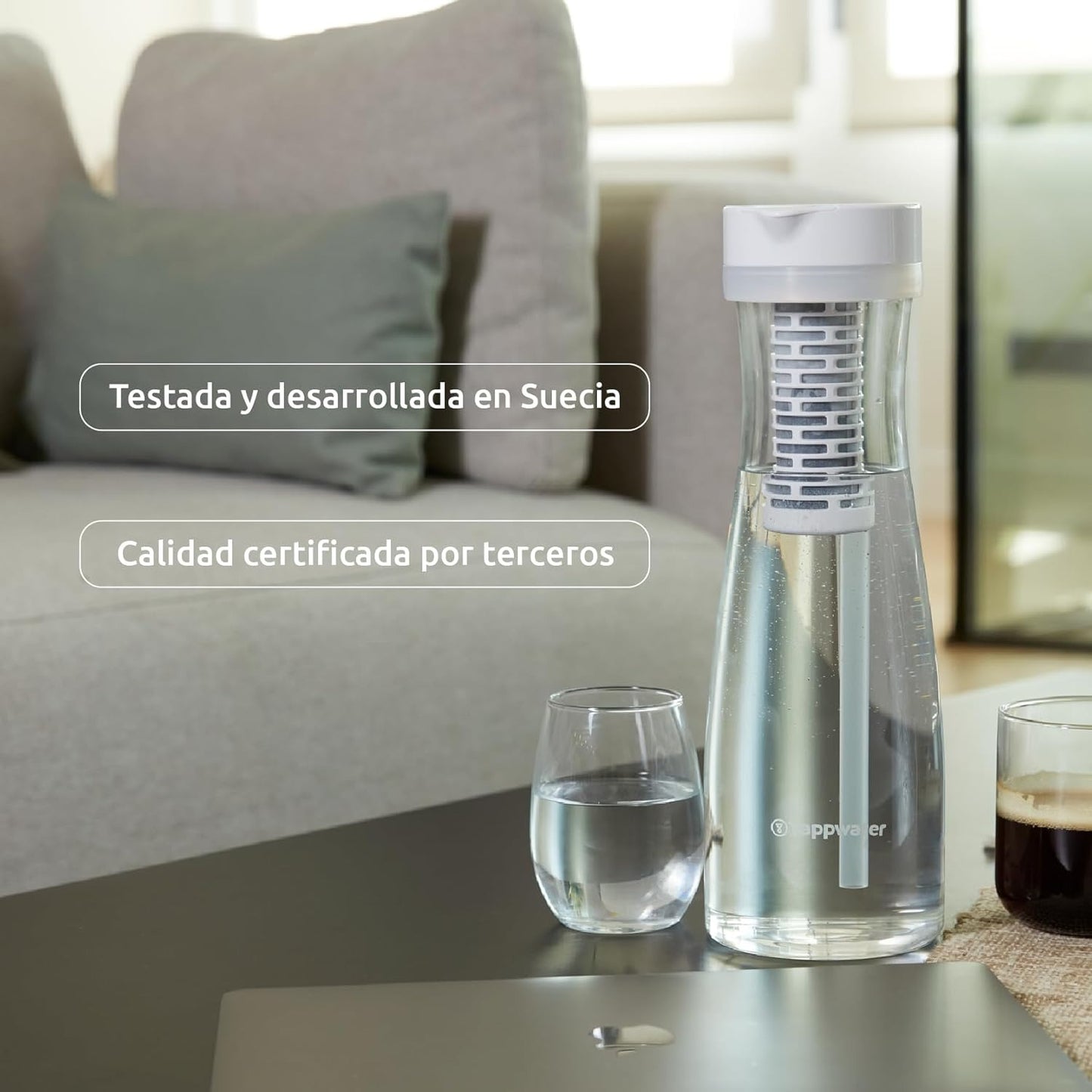 Carafe filtrante en verre PitcherPro SMR Tappwater 1,45 l