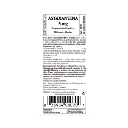 Astaxanthin, 30 kapslar à 5 mg