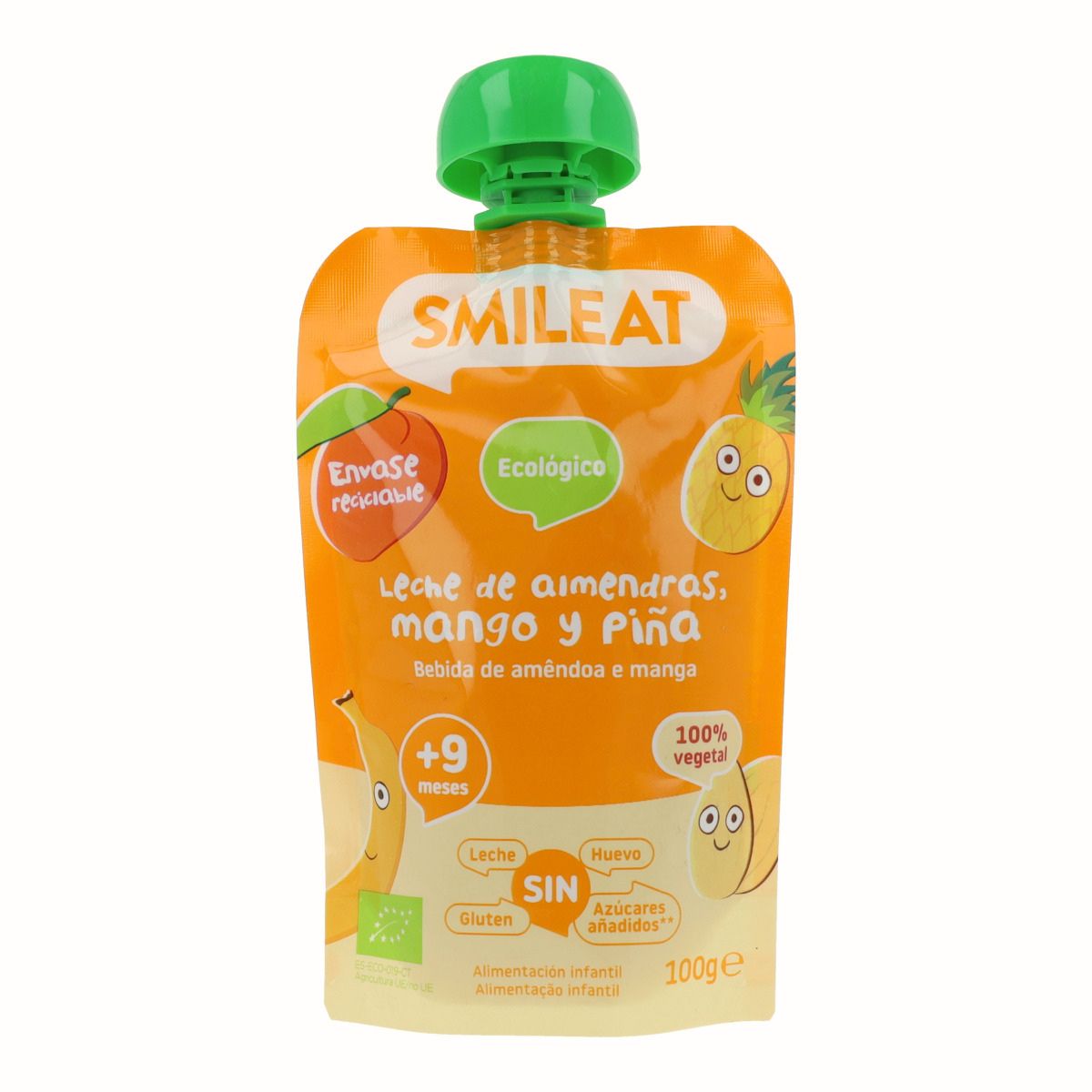 Pouch Amandel, Mango en Ananas ECO Smileat, 100 g