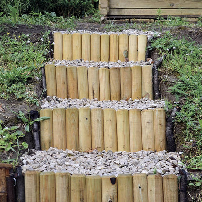 Houten rand 200x40xø5 cm Talos Roll Nortene