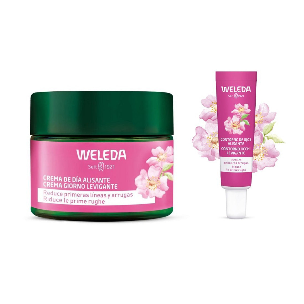 Glättende Routine – Augencreme + Tagescreme, Weleda
