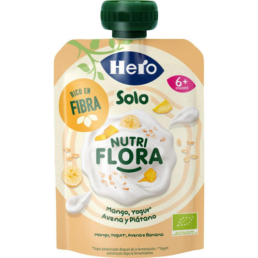 Nutri Flora-zakje met mango, yoghurt, haver en banaan 100 g Hero Solo