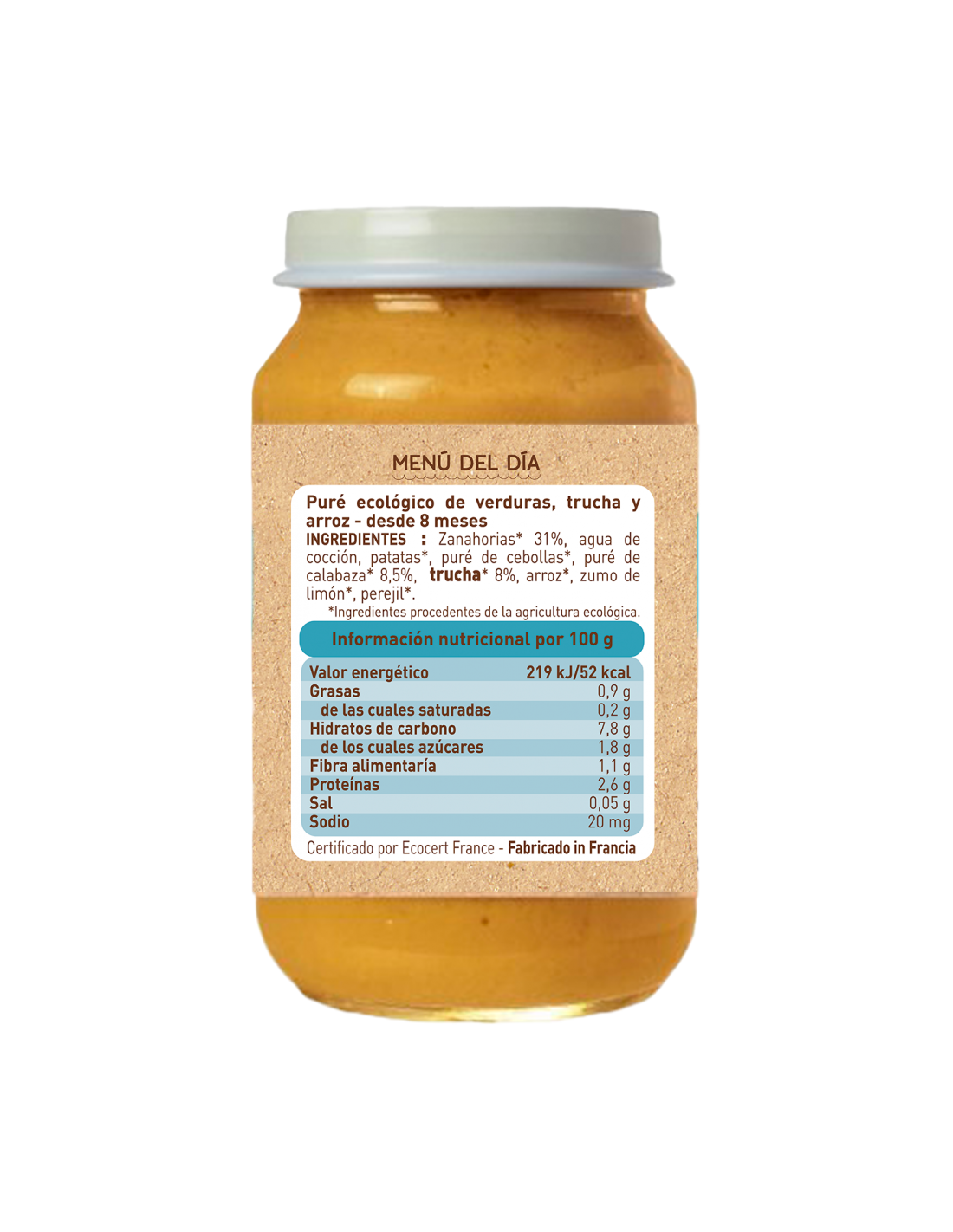 Pakket potjes biologische visgerechten (vanaf 6 maanden) babybio, 2 stuks