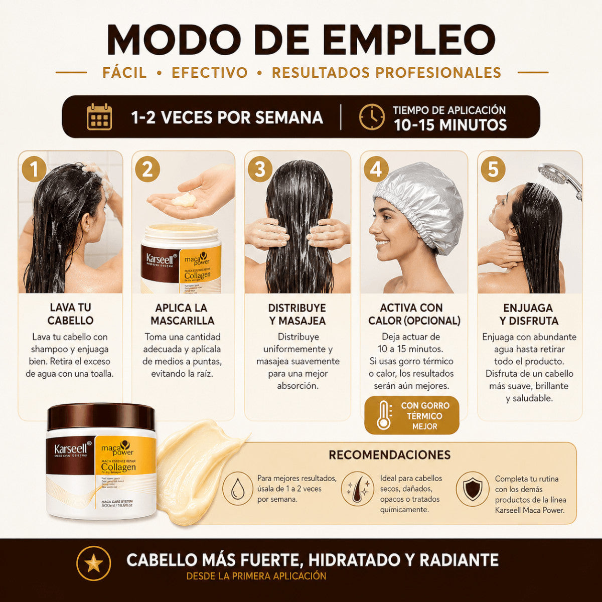 Mascarilla Capilar Colágeno Karseell 500 ml
