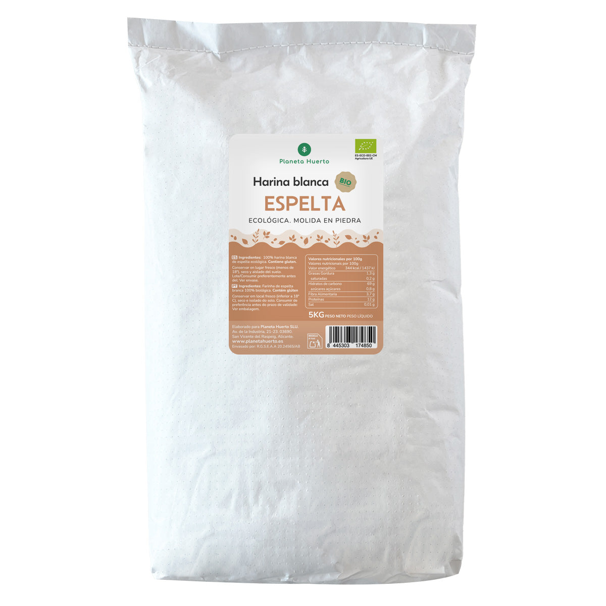 Wit speltmeel Eco Planeta Huerto 5 kg