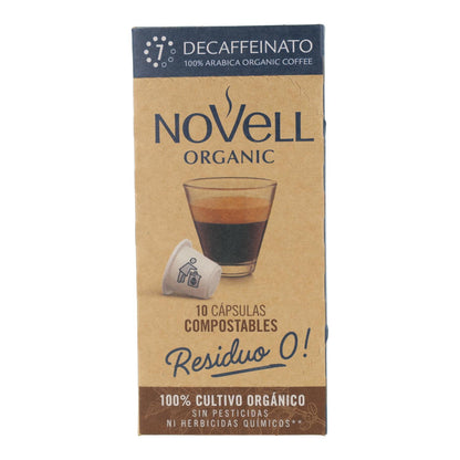 Capsule compostabili di caffè decaffeinato per Nespresso Novell 10 pezzi