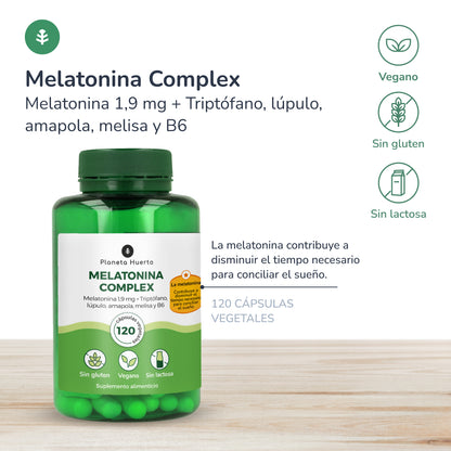 Confezione 2xComplesso di melatonina Planeta Huerto 120 capsule