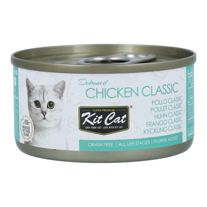 Kit Cat Lata Toppers - Pollo Classic 80 g Cibo umido per gatti in gelatina