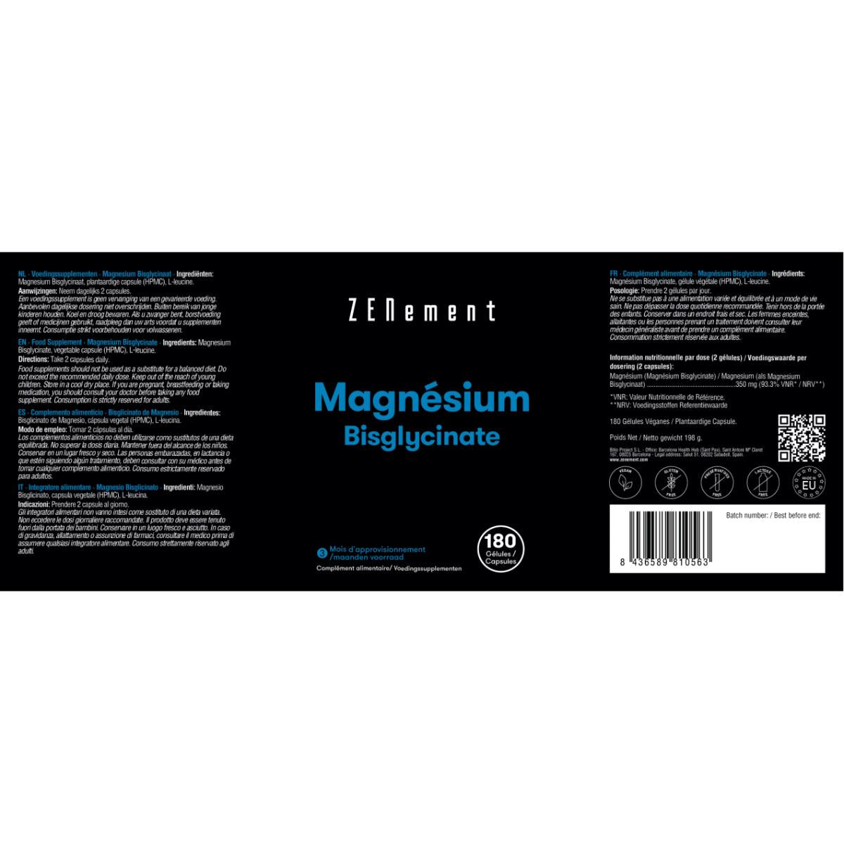 Bisglicynian magnezu Zenement, 180 tabletek