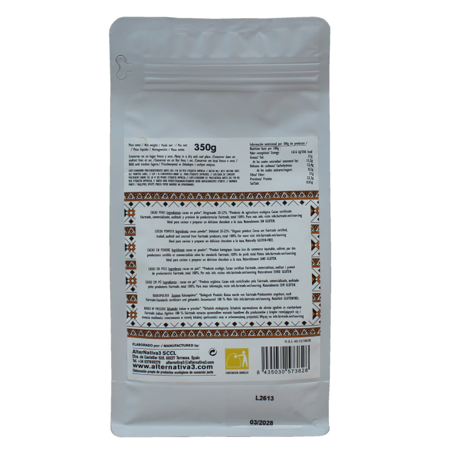 Pure biologische cacao Alternativa 350 g