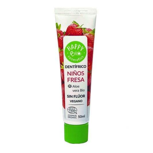 Dentifrice pour enfants à la fraise sans fluor HappyBio 50 ml