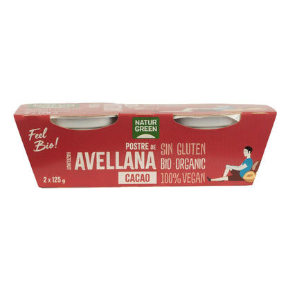 Postre de Avellanas Cacao NaturGreen, 2 X 125 g