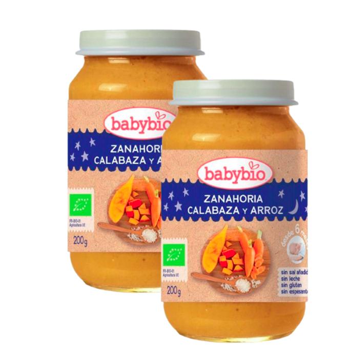 PROMO x2 Vasetto Buenas Noches Carota, Zucca e Riso. Babybio 200 g