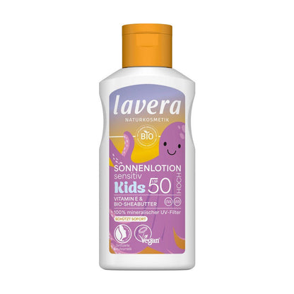 Zonnebrandcrème voor kinderen Sensitiv SPF 50 Vitamine E & biologische sheaboter, Lavera, 100 ml