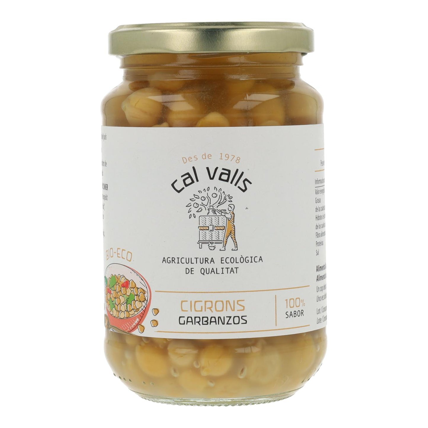 Pakket 6x gekookte kikkererwten ECO Cal Valls 220 g