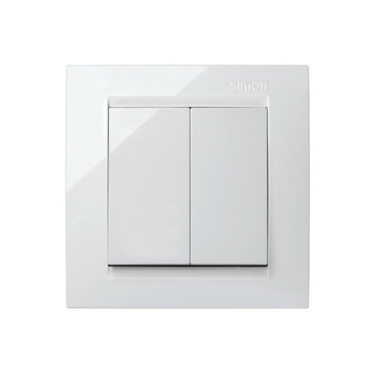 Simon 15 double switch, white