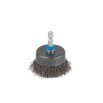 Brosse métallique pour perceuse à tige hexagonale 1/4" (6,35 mm) Ø 75 mm