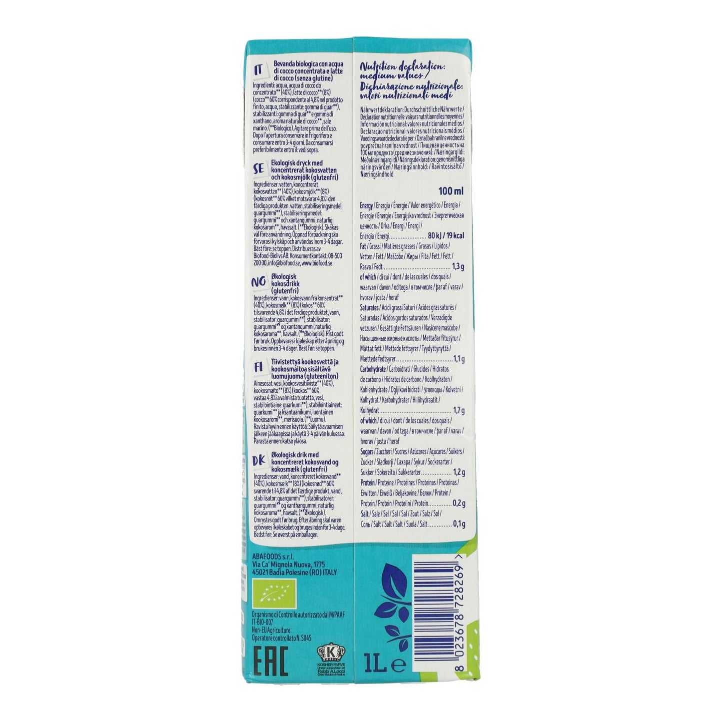 Kokosdrank Supreme Bio Isola Bio 1 l