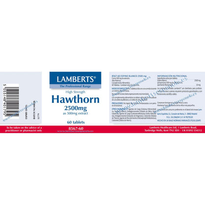 Meidoorn 2500 mg Lamberts, 60 tabletten