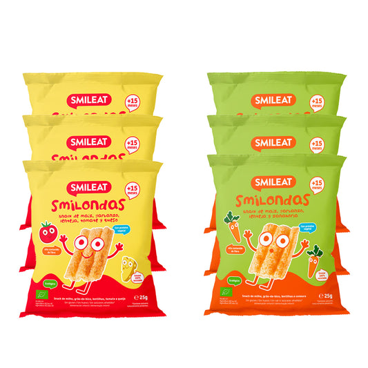 Pakket 6x Mix Smilondas Eco-snack, Smileat, 25 g
