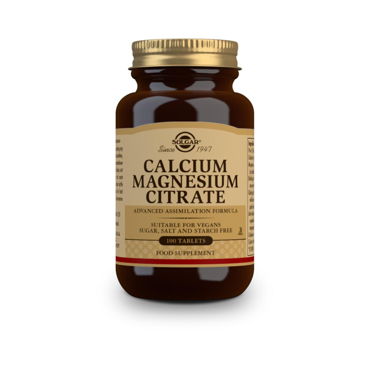 Citrate de calcium et de magnésium Solgar 100 comprimés