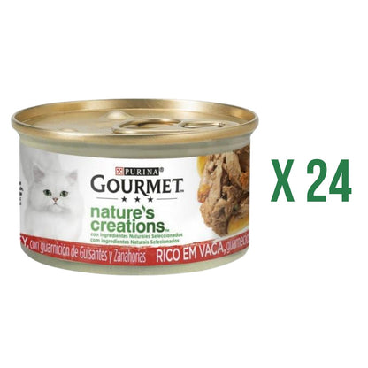 Pakket van 24 x GOURMET Nature's Creations Mini-filets rijk aan rundvlees 85 g