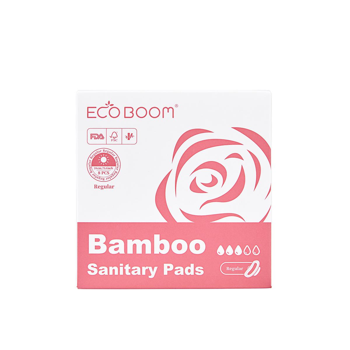Compresses en fibre de bambou biodégradables Regular Ecoboom 8 unités