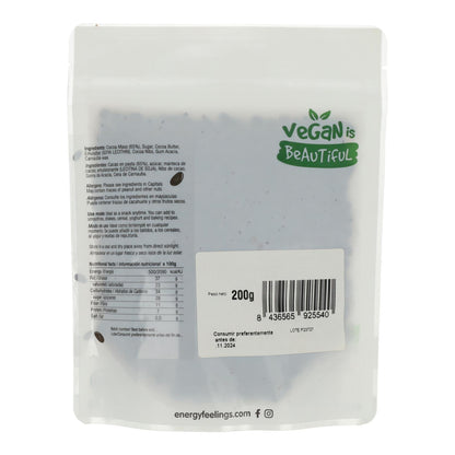 NIBS BAÑADOS EN CHOCOLATE: (200 g) Doypack