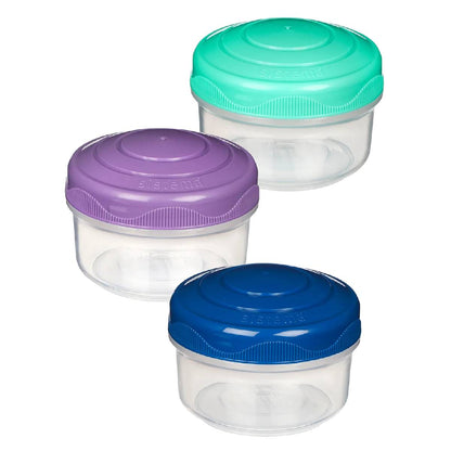 Pakket luchtdichte bakjes Sistema Mini Bites To Go 3x130 ml