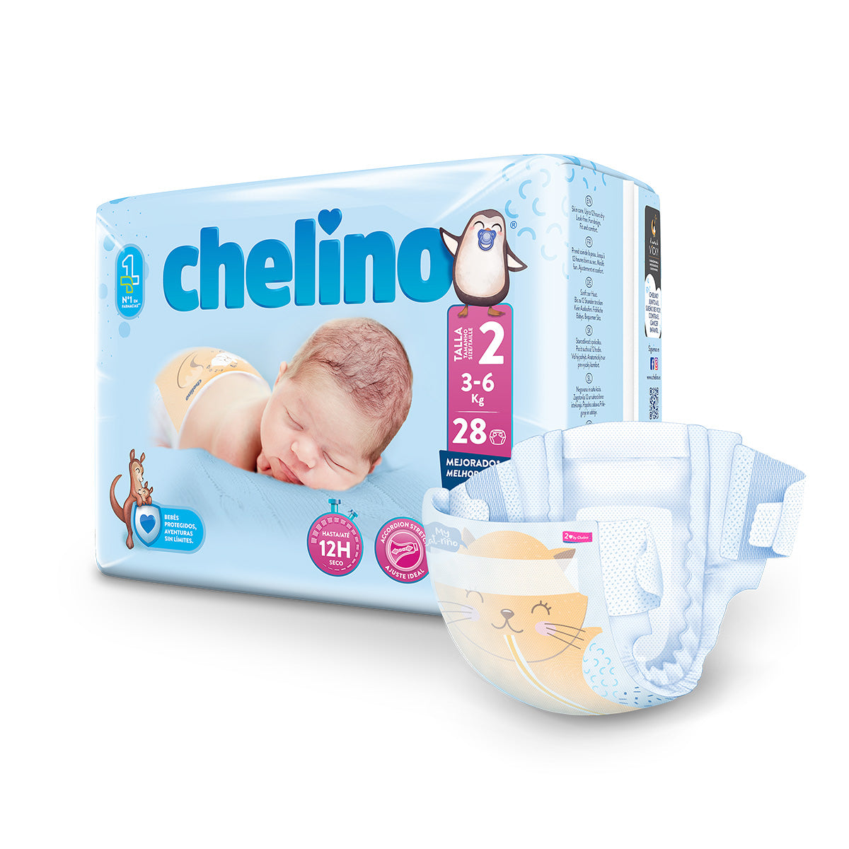 CHELINO PANNOLINO T2 Neonato (3-6 kg) 28 pz