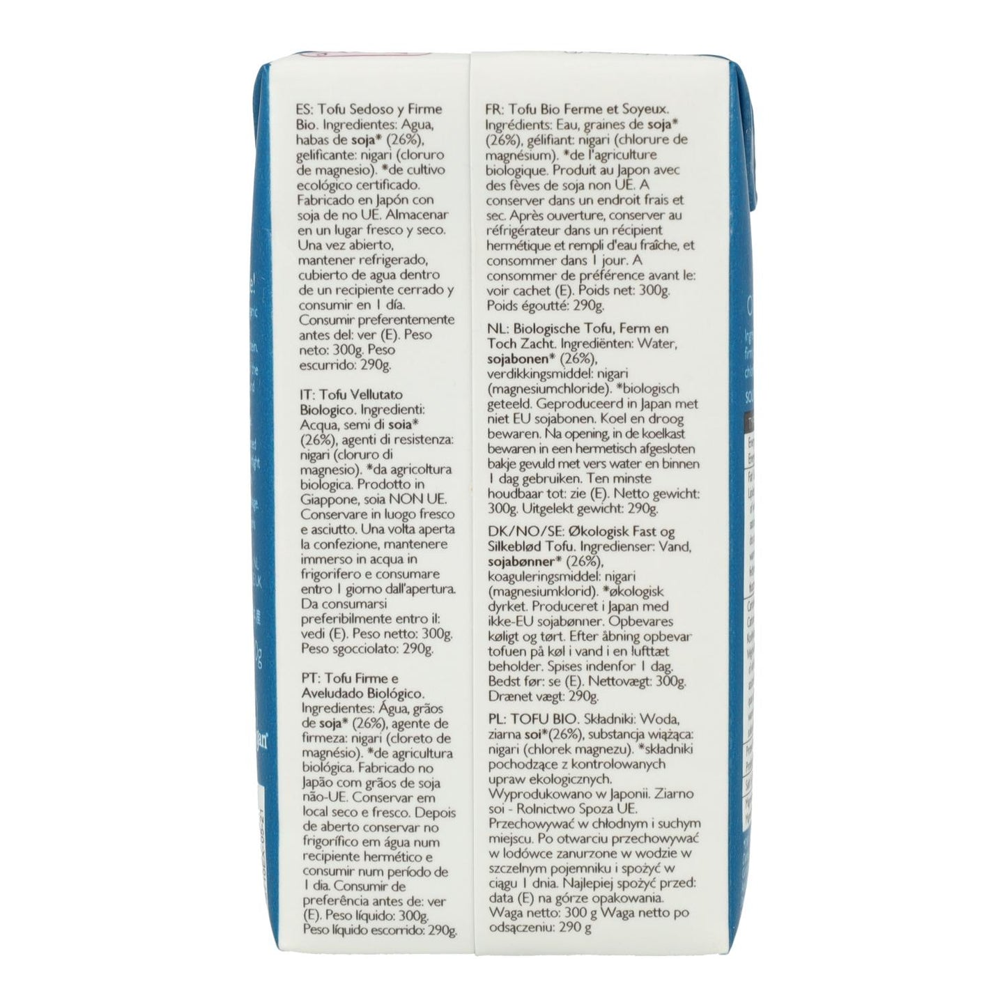 Tofu sedoso japonés Clearspring, 300g