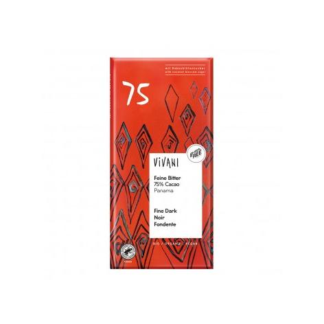 Pure chocolade Panama 75% met biologische kokosbloesemsuiker Vivani 80 g
