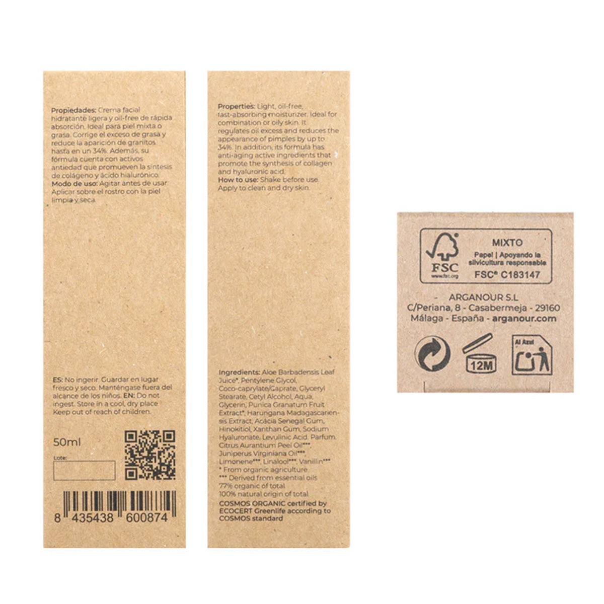 Crema viso per pelli miste/grasse 50 ml Arganour