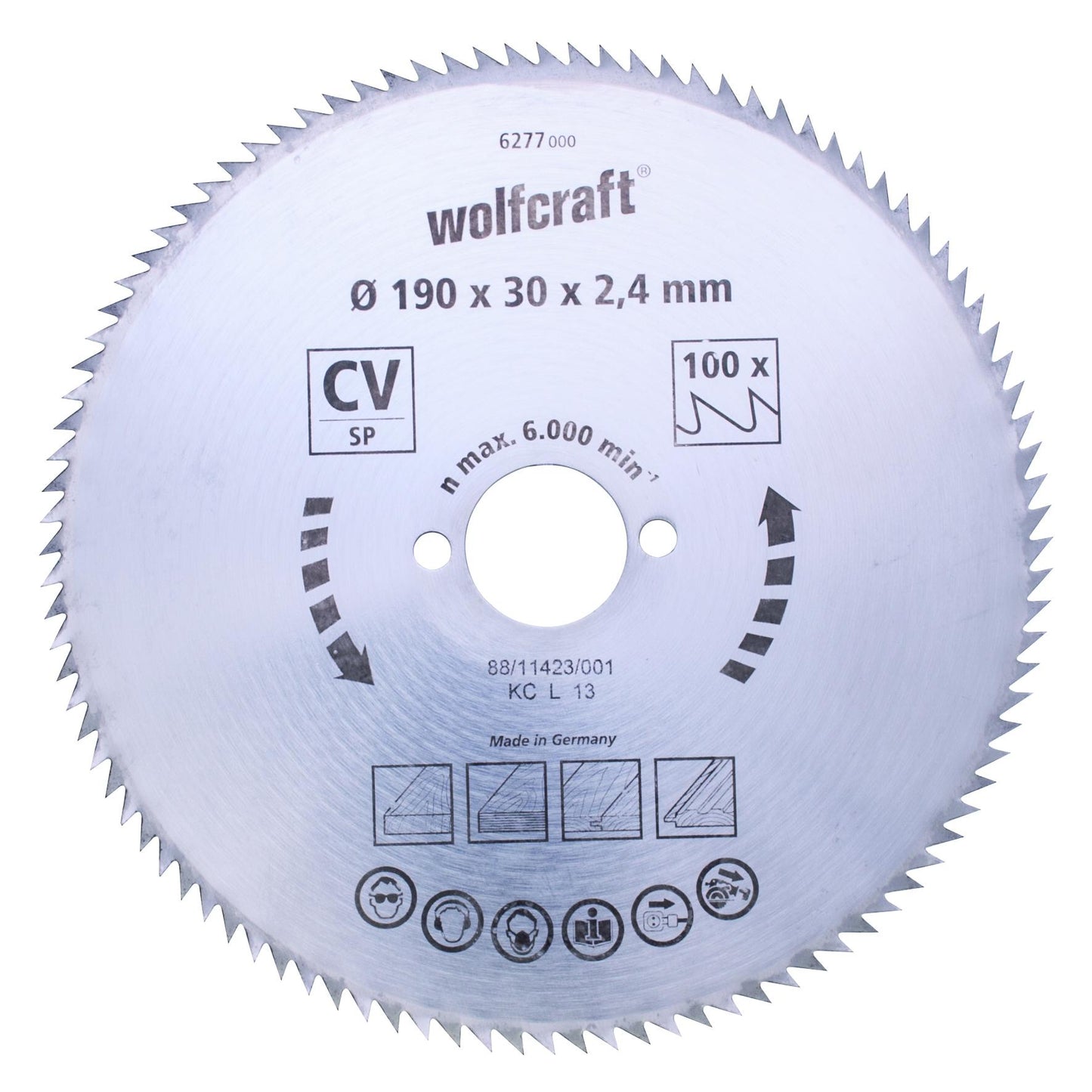 Wolfcraft thin-cut circular saw blades 160 x 16 mm 100 teeth
