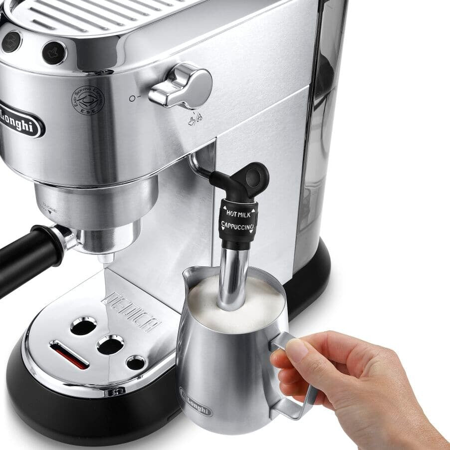 Delonghi Dedica Maestro Manual Espresso and Cappuccino Coffee Maker EC685.M metal