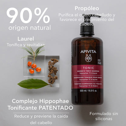 Versterkende shampoo voor vrouwen tegen haaruitval - ECOPACK APIVITA, 500 ml