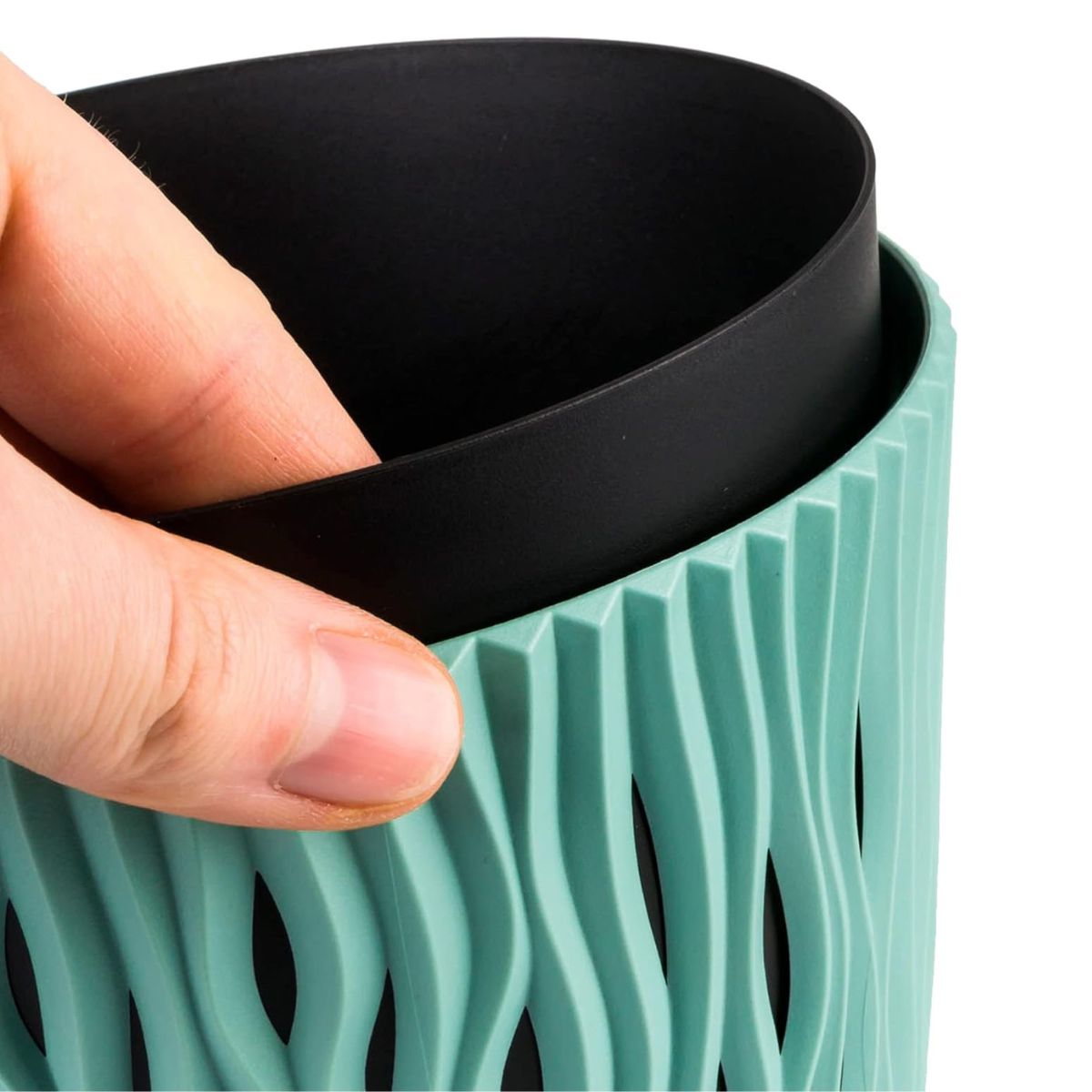 Vaso Duna con inserto turchese D 19 x 17