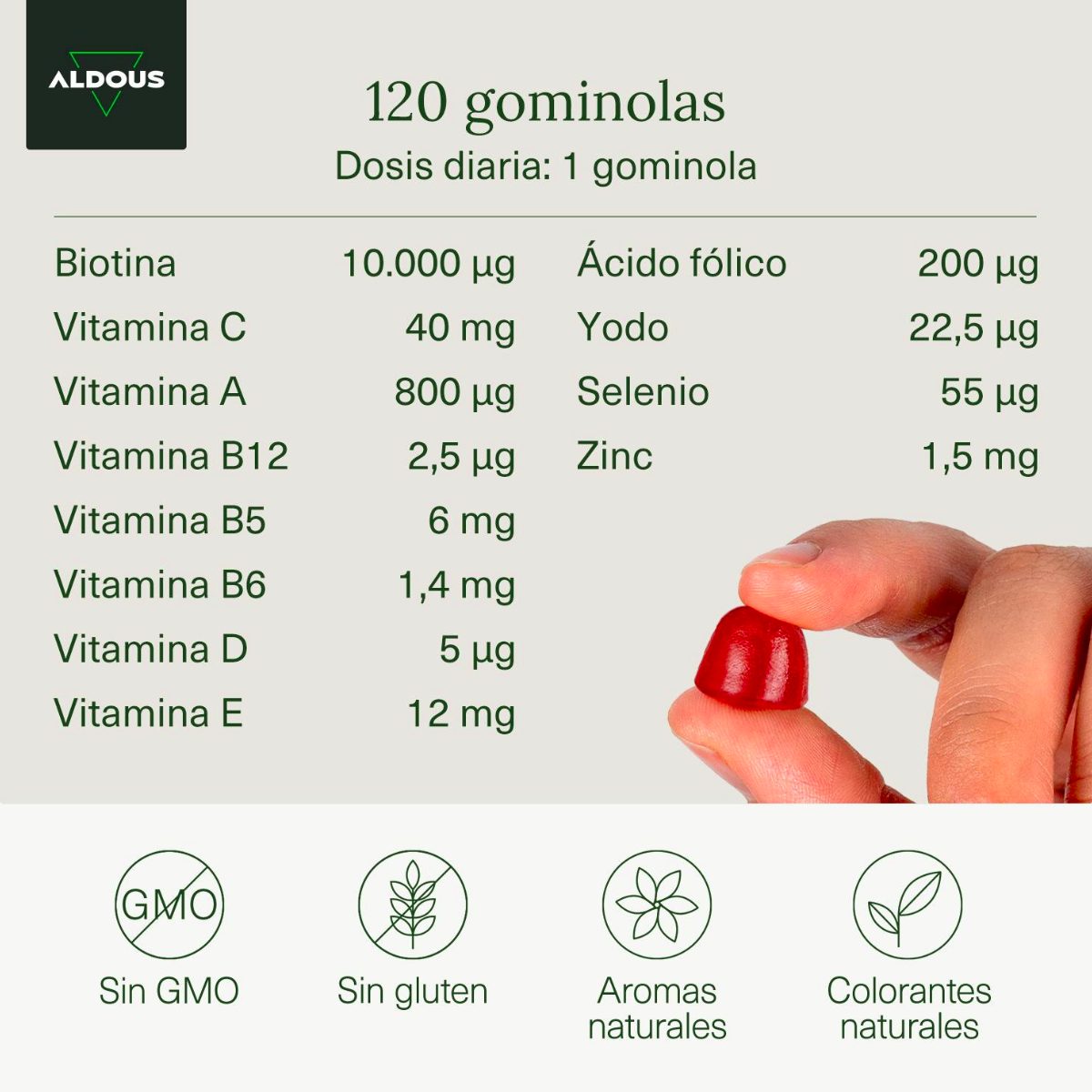 Aldous Biotin Gummies 120 gummies